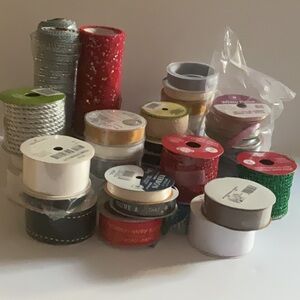 Lot of assorted ribbon. All sizes, unused.